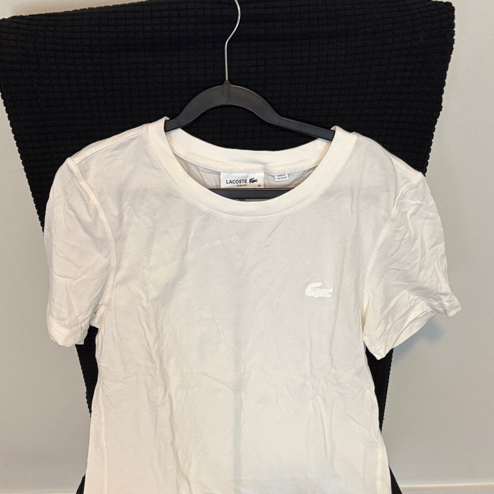 Lacoste White Crew Neck Tee